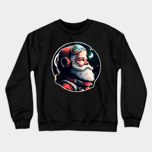 Astronaut Santa Sticker Crewneck Sweatshirt